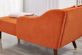 Modern Chaise Lounge Chair Velvet Upholstery Orange Orange Foam Velvet 1 Seat