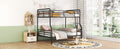 Full Xl Over Queen Metal Bunk Bed, Black Black Iron