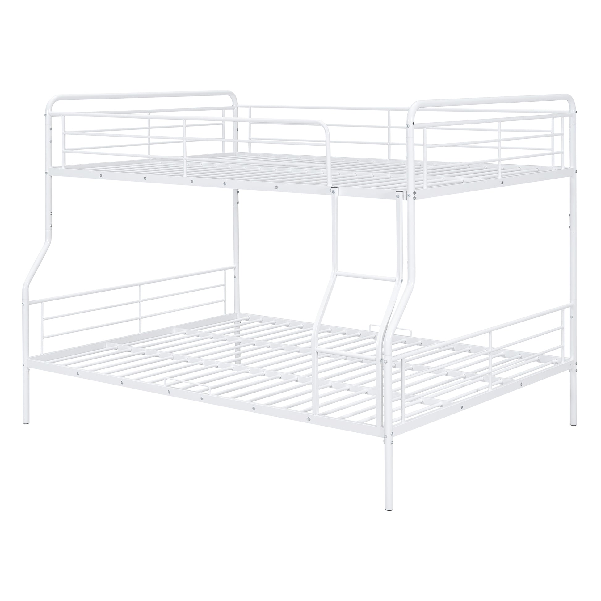 Full Xl Over Queen Metal Bunk Bed, White White Iron