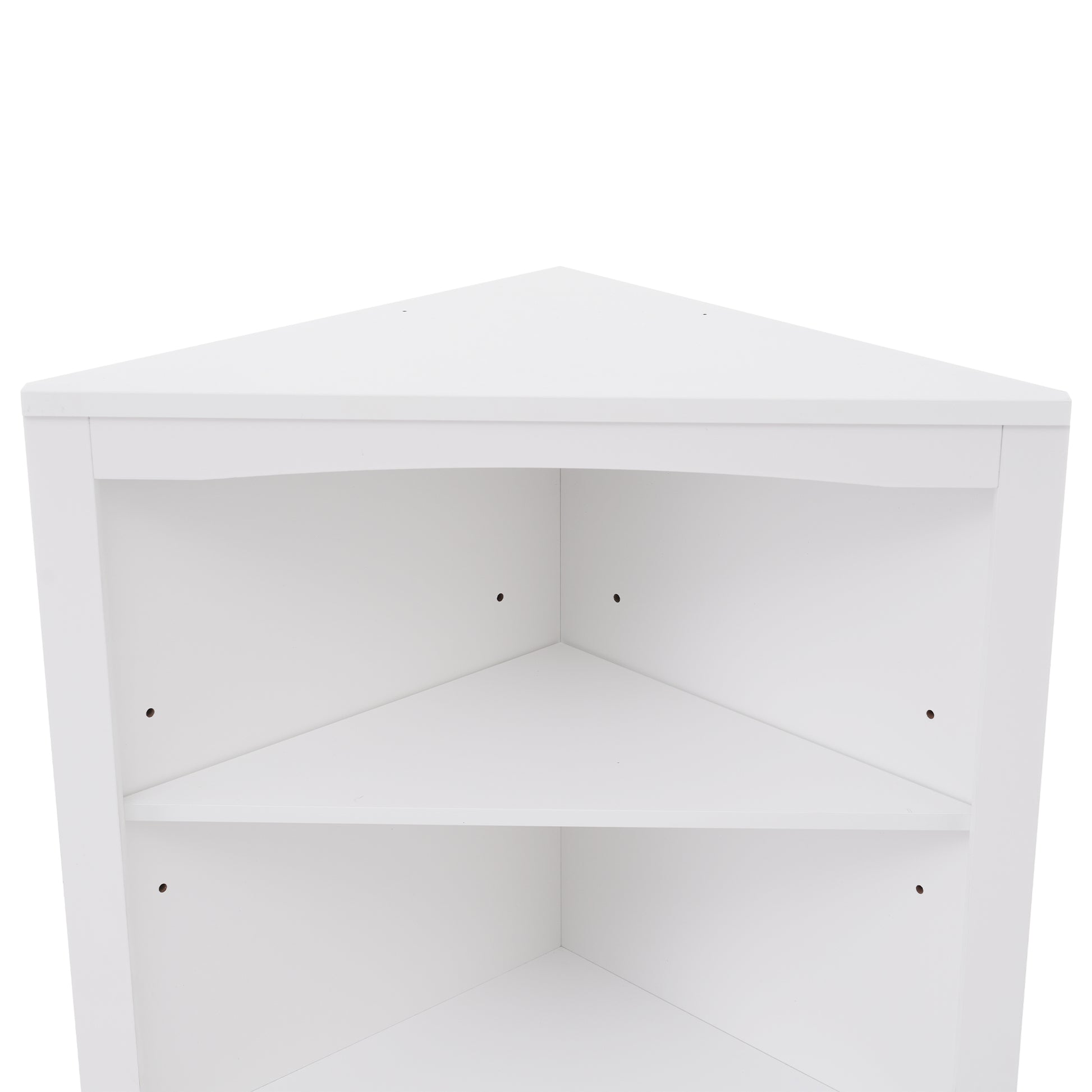 White Bathroom Storage Corner Cabinet with