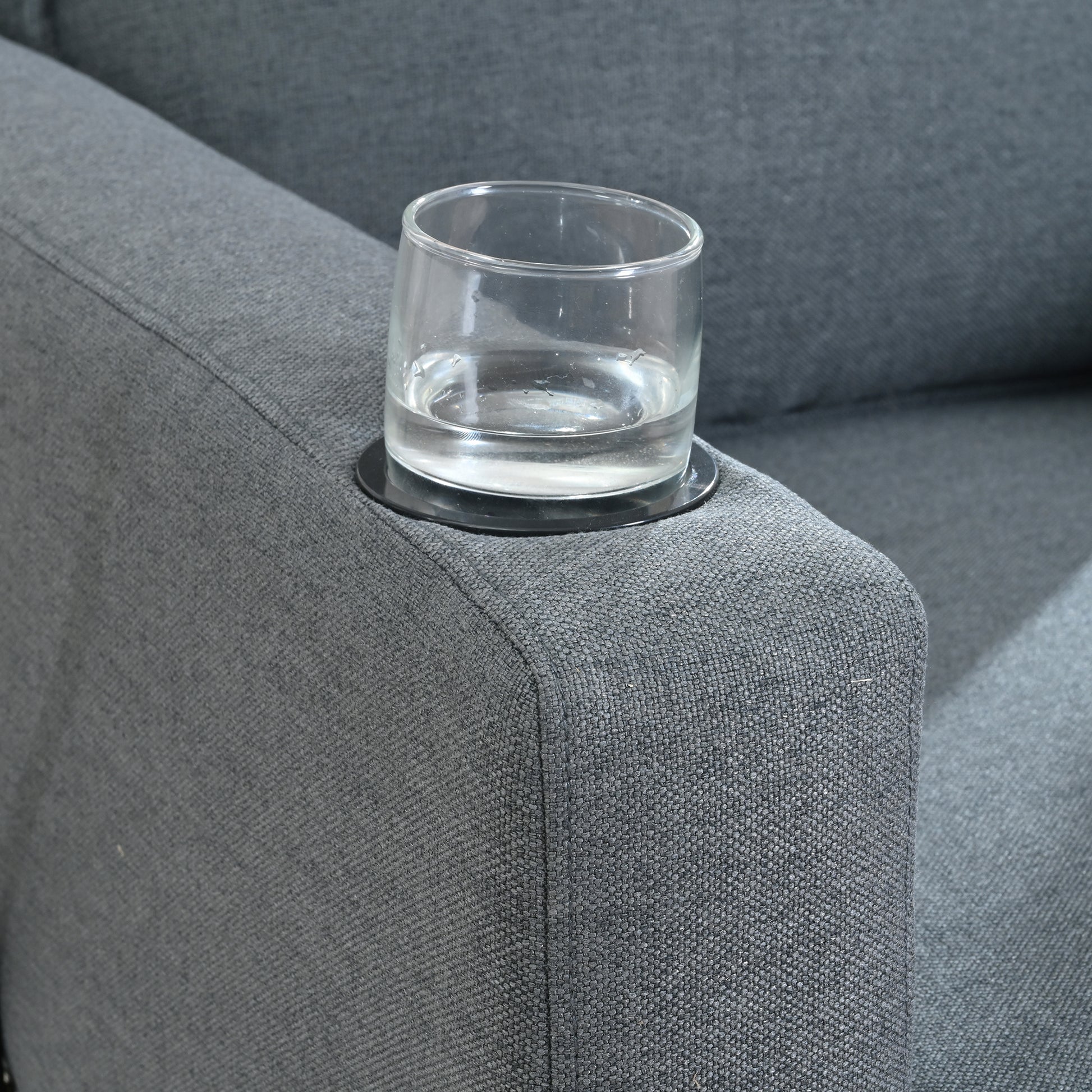 Recliner Chairs For Adults, Adjustable Recliner Sofa With Mobile Phone Holder & Cup Holder, Modern Reclining Chairs Fabric Push Back Recliner Chairs For Living Room, Bedroom, Gray Grey Foam Polyester