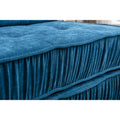 Folding Sofa Bed, Futon Sleeper Chair, Convertible Chair Floor Couch & Sleeping Mattress For Living Room, Guest Room, Home Office, Apartment, Small Space, Bed, Removable Back Cushion, Blue, 1 Seat Blue Chenille Primary Living Space Pillow Back Soft