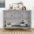 Cambridge Series Large Storage Vintage Console Table With Four Small Drawers And Bottom Shelf For Living Rooms, Entrances And Kitchens Antique Gray, Old Sku: Wf190263Aae Antique Gray Solid Wood Mdf