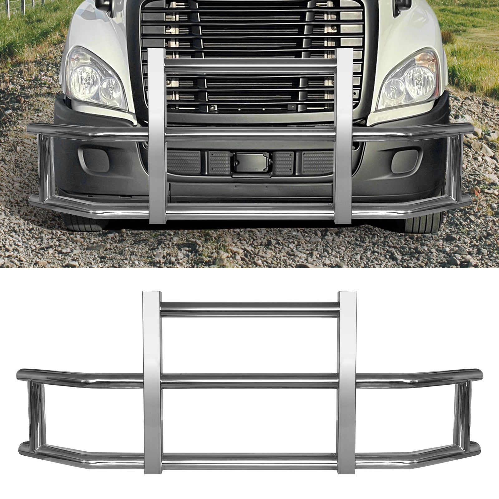 Stainless Steel Deer Guard Bumper for Freightliner chrome-stainless steel