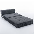 Folding Sofa Bed, Futon Sleeper Chair, Convertible Chair Floor Couch & Sleeping Mattress For Living Room, Guest Room, Home Office, Apartment, Small Space, Bed, Removable Back Cushion, Grey, 1 Seat Grey Chenille Primary Living Space Pillow Back Soft