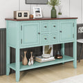 Cambridge Series Large Storage Vintage Console Table With Four Small Drawers And Bottom Shelf For Living Rooms, Entrances And Kitchens Retro Blue, Old Sku: Wf190263Aac Retro Blue Solid Wood Mdf