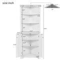 White Bathroom Storage Corner Cabinet with