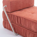Folding Sofa Bed, Futon Sleeper Chair, Convertible Chair Floor Couch & Sleeping Mattress For Living Room, Guest Room, Home Office, Apartment, Small Space, Bed, Removable Back Cushion, Orange, 1 Seat Orange Chenille Primary Living Space Pillow Back Soft