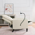 Recliner Chairs For Adults, Adjustable Recliner Sofa With Mobile Phone Holder & Cup Holder, Modern Reclining Chairs Fabric Push Back Recliner Chairs For Living Room, Bedroom, Beige Beige Foam Polyester