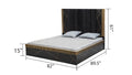 Allure Modern Style 5Pc King Bedroom Set Made With Wood And Finished With Black And Brass Metal Box Spring Not Required King Black Wood 5 Piece Set Bedroom Bed Included,Chest Included,Dresser Included,Mirror Included,Nightstand Included