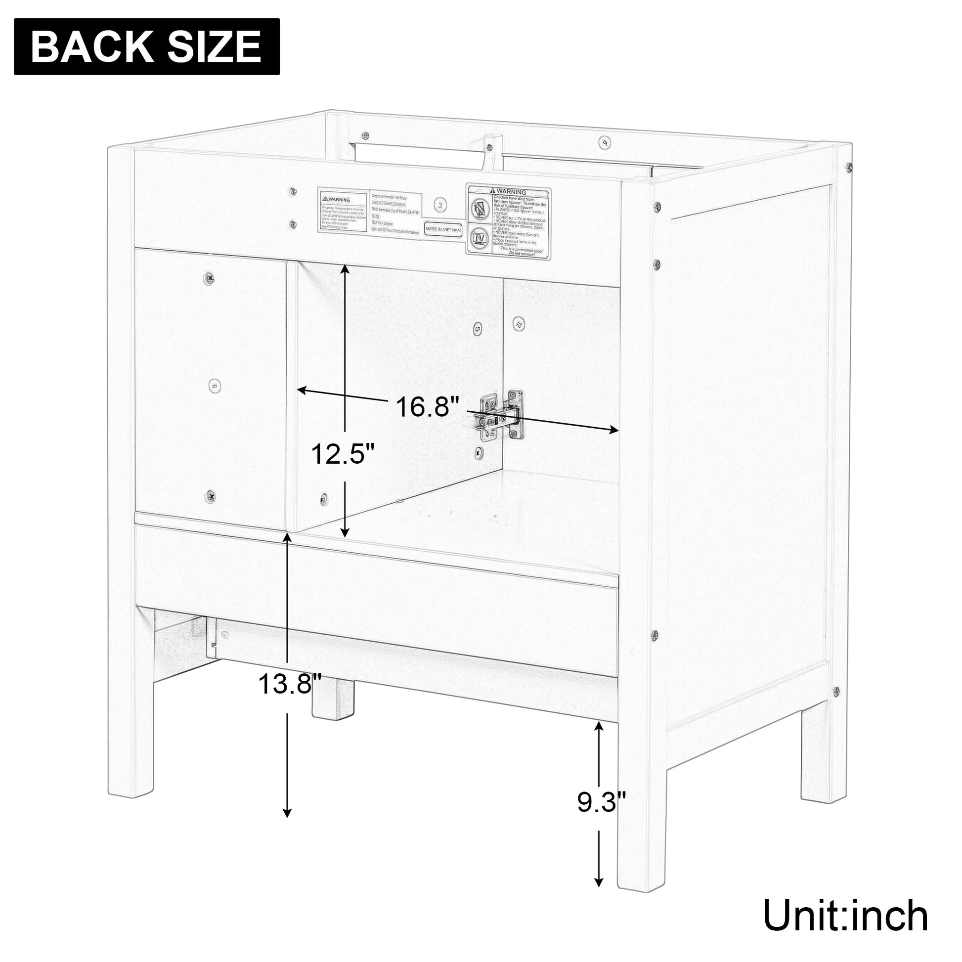 30" Bathroom Vanity Base Only, Solid Wood Frame, Bathroom Storage Cabinet With Doors And Drawers, Grey Grey Solid Wood Mdf