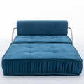 Folding Sofa Bed, Futon Sleeper Chair, Convertible Chair Floor Couch & Sleeping Mattress For Living Room, Guest Room, Home Office, Apartment, Small Space, Bed, Removable Back Cushion, Blue, 1 Seat Blue Chenille Primary Living Space Pillow Back Soft