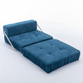 Folding Sofa Bed, Futon Sleeper Chair, Convertible Chair Floor Couch & Sleeping Mattress For Living Room, Guest Room, Home Office, Apartment, Small Space, Bed, Removable Back Cushion, Blue, 1 Seat Blue Chenille Primary Living Space Pillow Back Soft