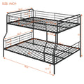 Full Xl Over Queen Metal Bunk Bed, Black Black Iron