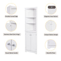 White Bathroom Storage Corner Cabinet with