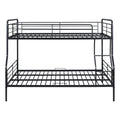 Full Xl Over Queen Metal Bunk Bed, Black Black Iron