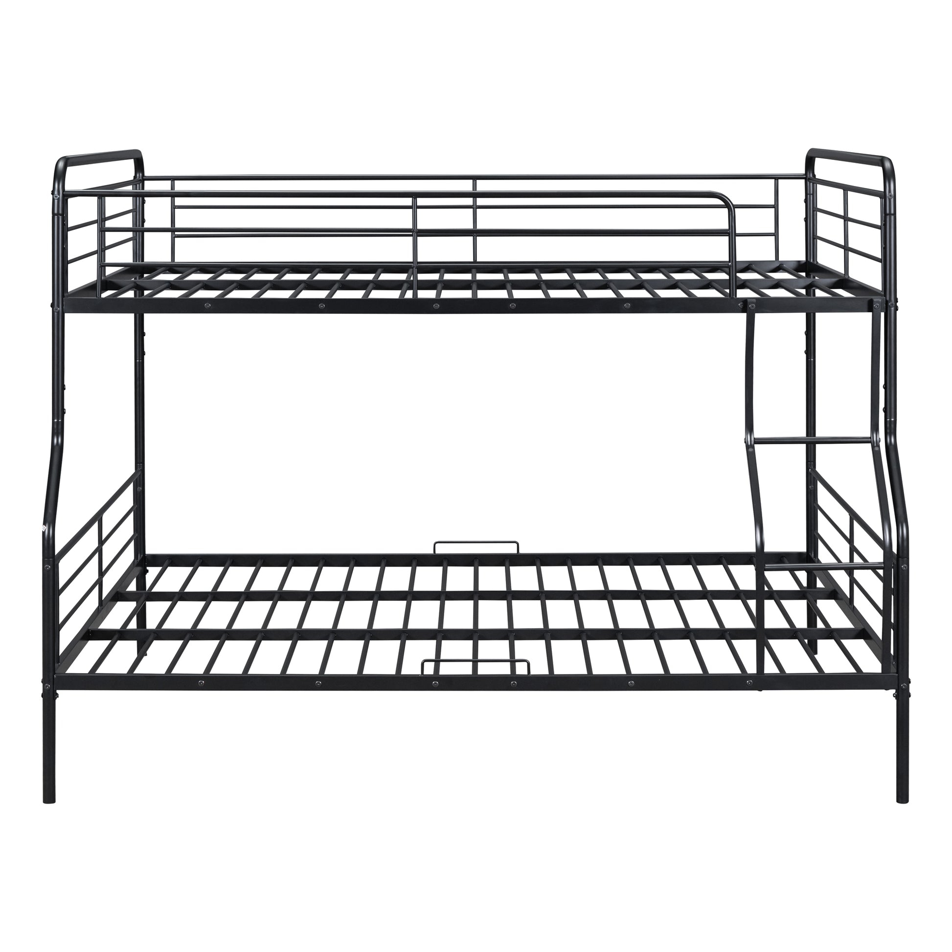 Full Xl Over Queen Metal Bunk Bed, Black Black Iron