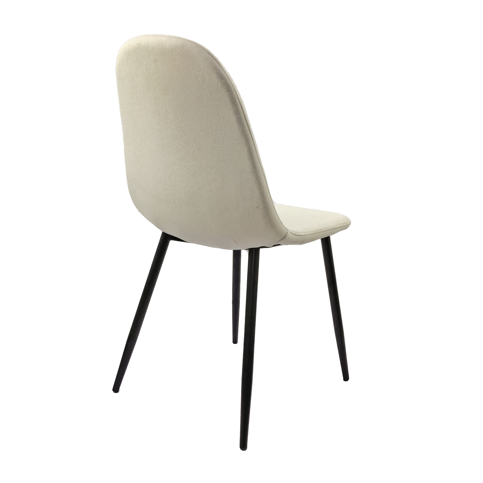 Dining Chairs Set Of 4, Modern Accent Chairs With Linen Fabric Upholstered Seat, Spoon Shape Kitchen Chair With Black Metal Legs Dining Side Chairs For Dining Room Kitchen Beige Metal Beige Kitchen