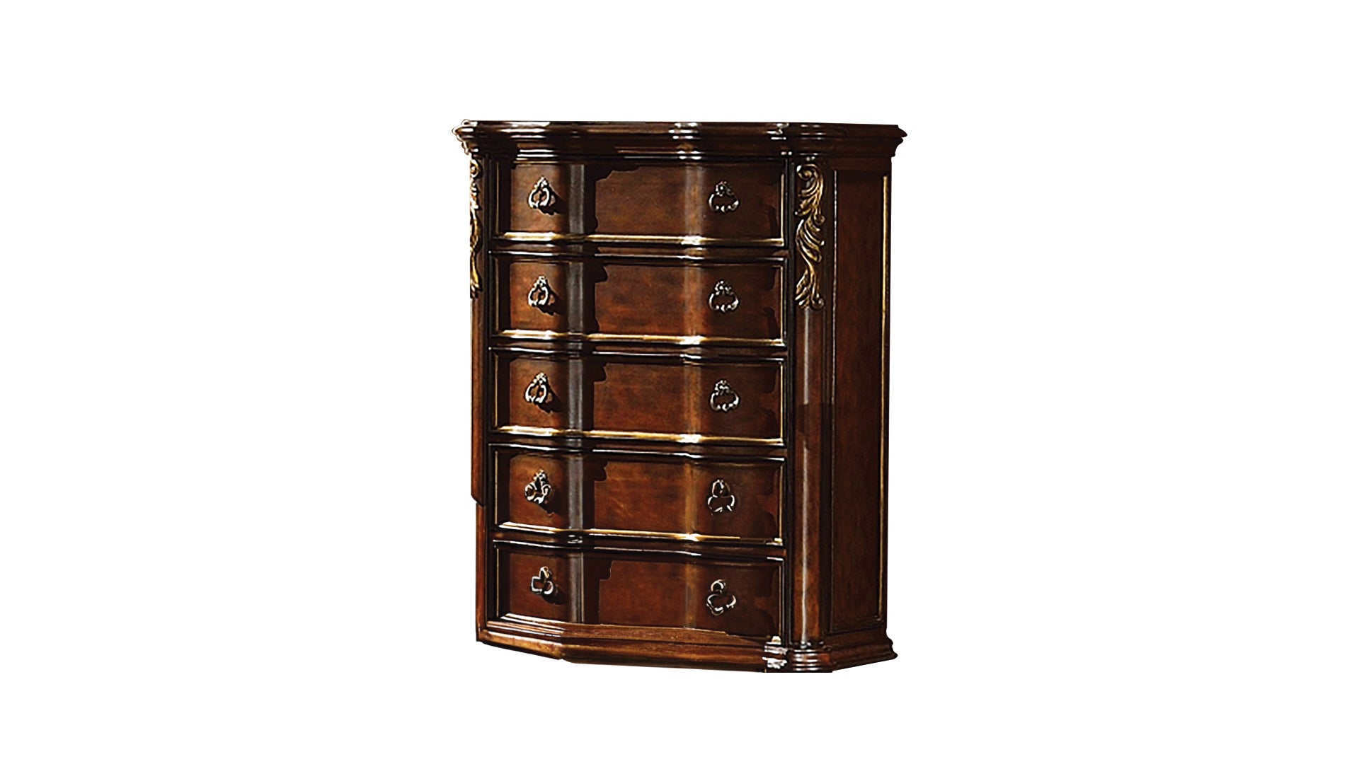 Bella Traditional Style Chest Made With Wood Dark Walnut Walnut Brown Traditional Upholstered Wood