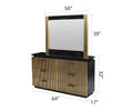 Allure Modern Style 6 Drawer Dresser Made With Mango Wood And Finished With Brass Metal Black Bedroom Contemporary,Modern Wood