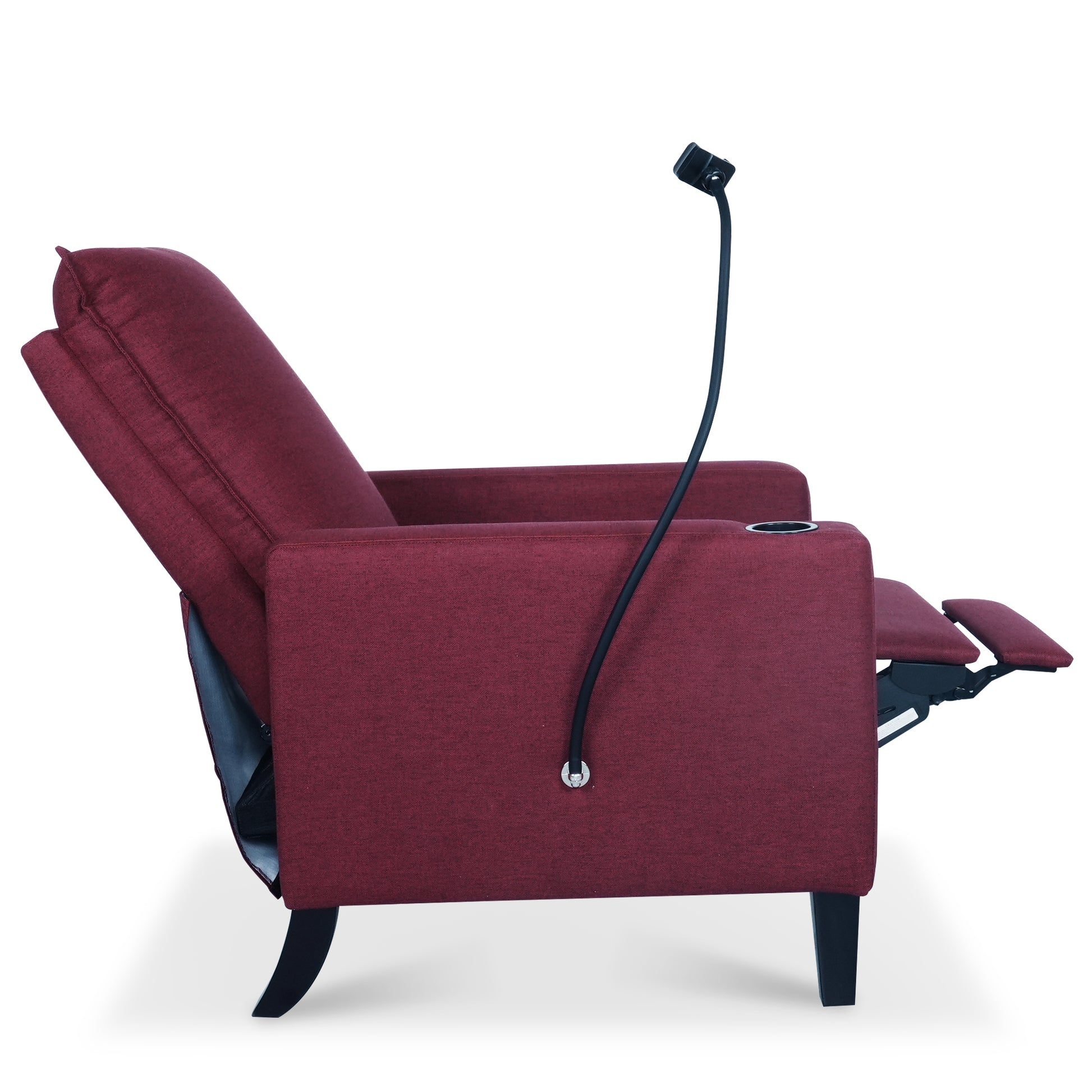 Recliner Chairs For Adults, Adjustable Recliner Sofa With Mobile Phone Holder & Cup Holder, Modern Reclining Chairs Fabric Push Back Recliner Chairs For Living Room, Bedroom, Red Red Foam Polyester
