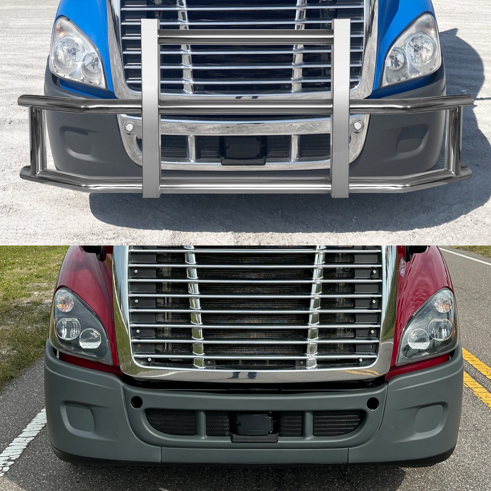 Stainless Steel Deer Guard Bumper for Freightliner chrome-stainless steel