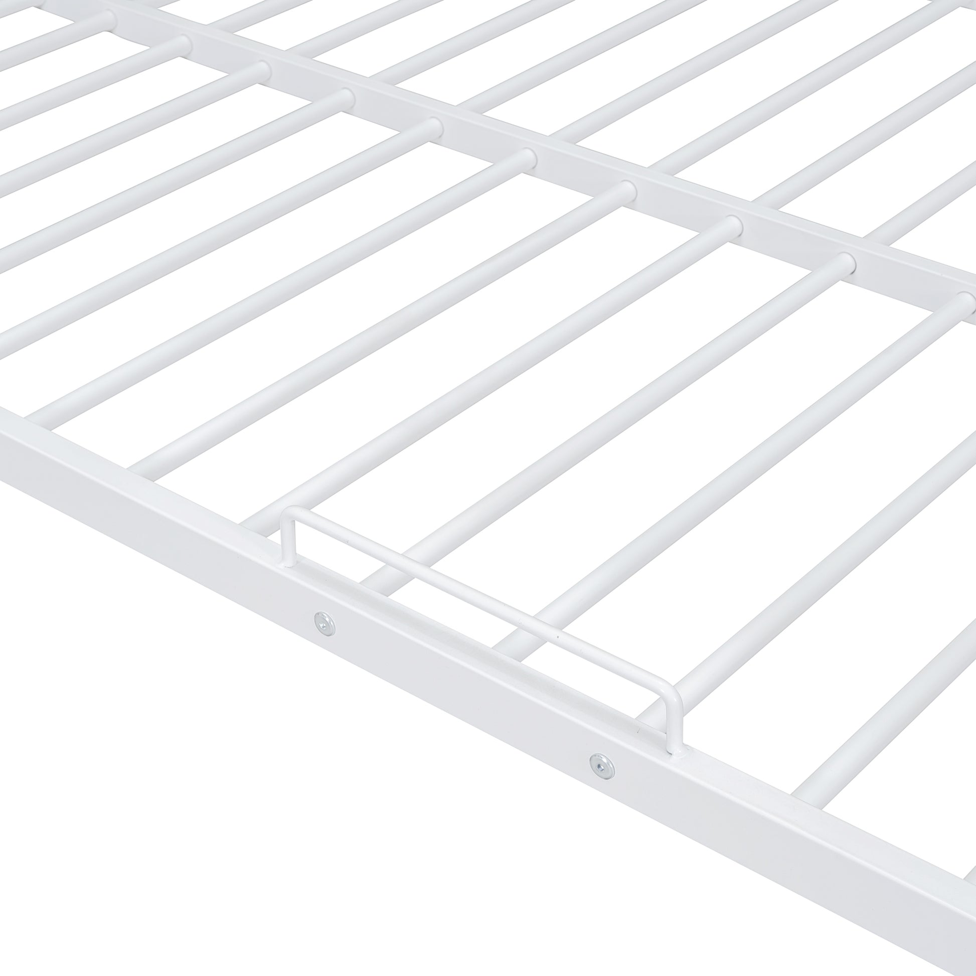 Full Xl Over Queen Metal Bunk Bed, White White Iron