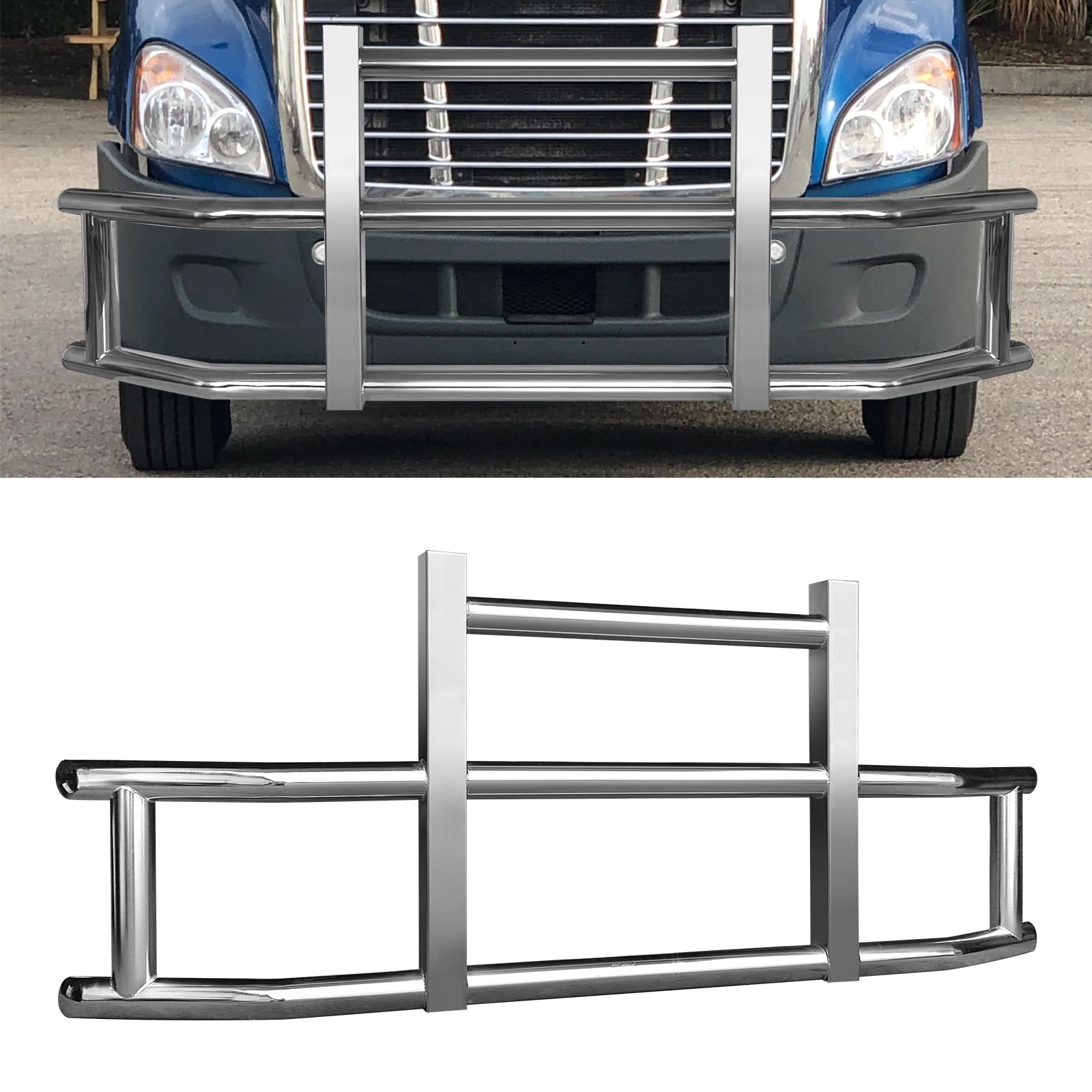 Stainless Steel Deer Guard Bumper for Freightliner chrome-stainless steel