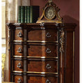 Bella Traditional Style Chest Made With Wood Dark Walnut Walnut Brown Traditional Upholstered Wood