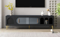 U Can Modern TV Stand for 70 Inch TV, Entertainment black-mdf