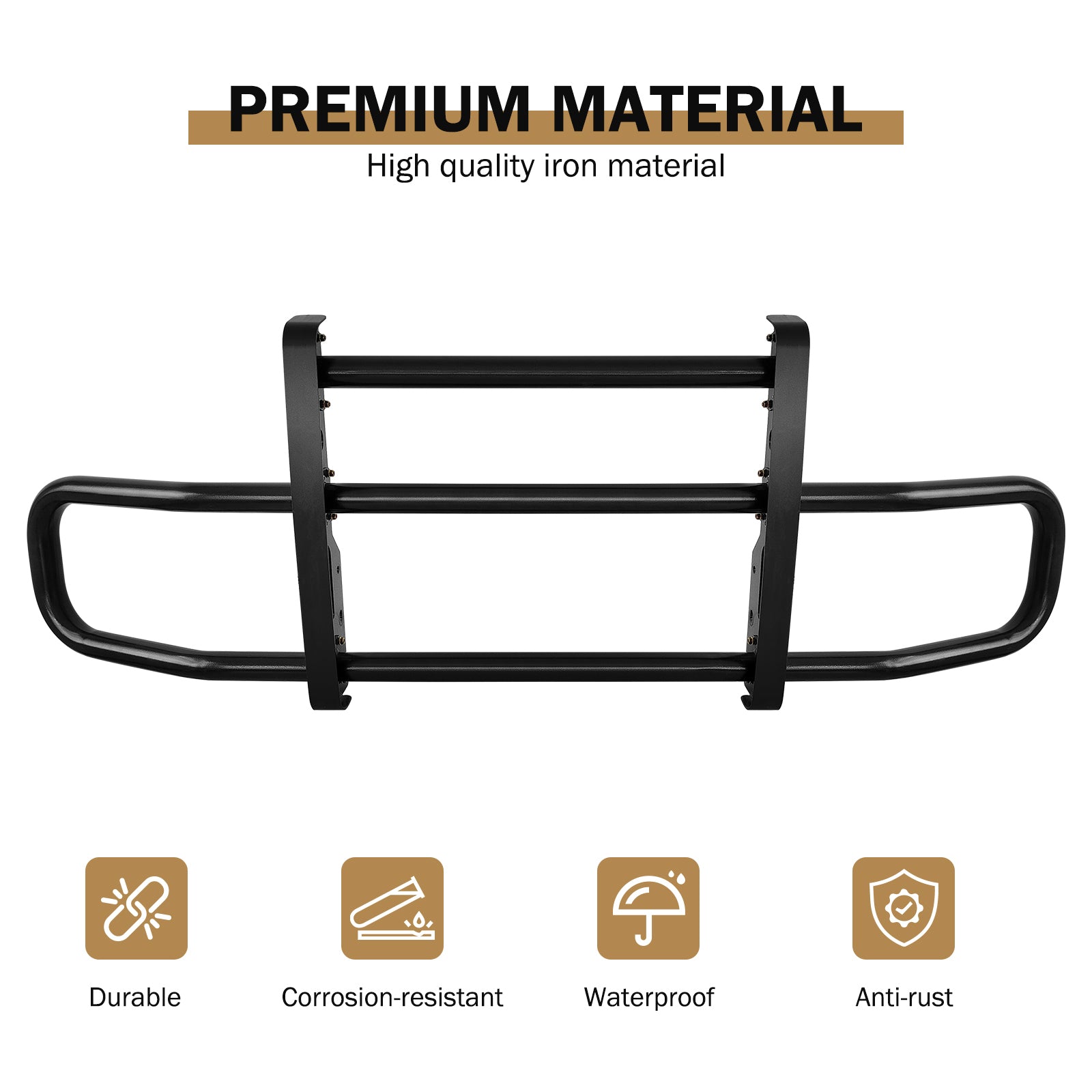 Black Lron Integrated Deer Guard For Freightliner Cascadia 2008 2017 With Brackets Black Iron