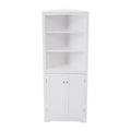 White Bathroom Storage Corner Cabinet with