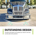 Front Bumper Deer Guard For Kenworth T660 T680 2022 With Bracket G04018 Silver Stainless Steel