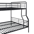 Full Xl Over Queen Metal Bunk Bed, Black Black Iron