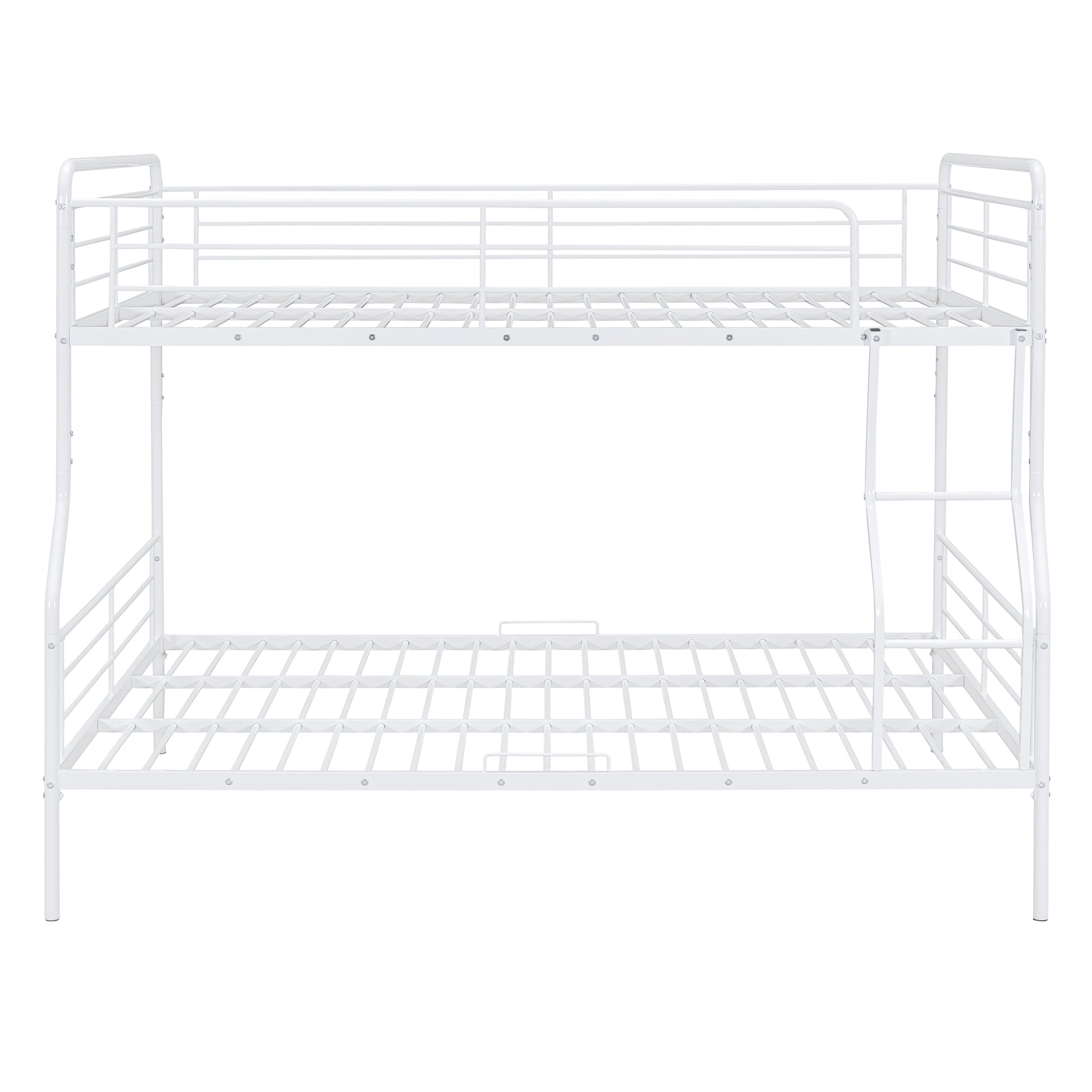 Full Xl Over Queen Metal Bunk Bed, White White Iron