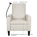Recliner Chairs For Adults, Adjustable Recliner Sofa With Mobile Phone Holder & Cup Holder, Modern Reclining Chairs Fabric Push Back Recliner Chairs For Living Room, Bedroom, Beige Beige Foam Polyester