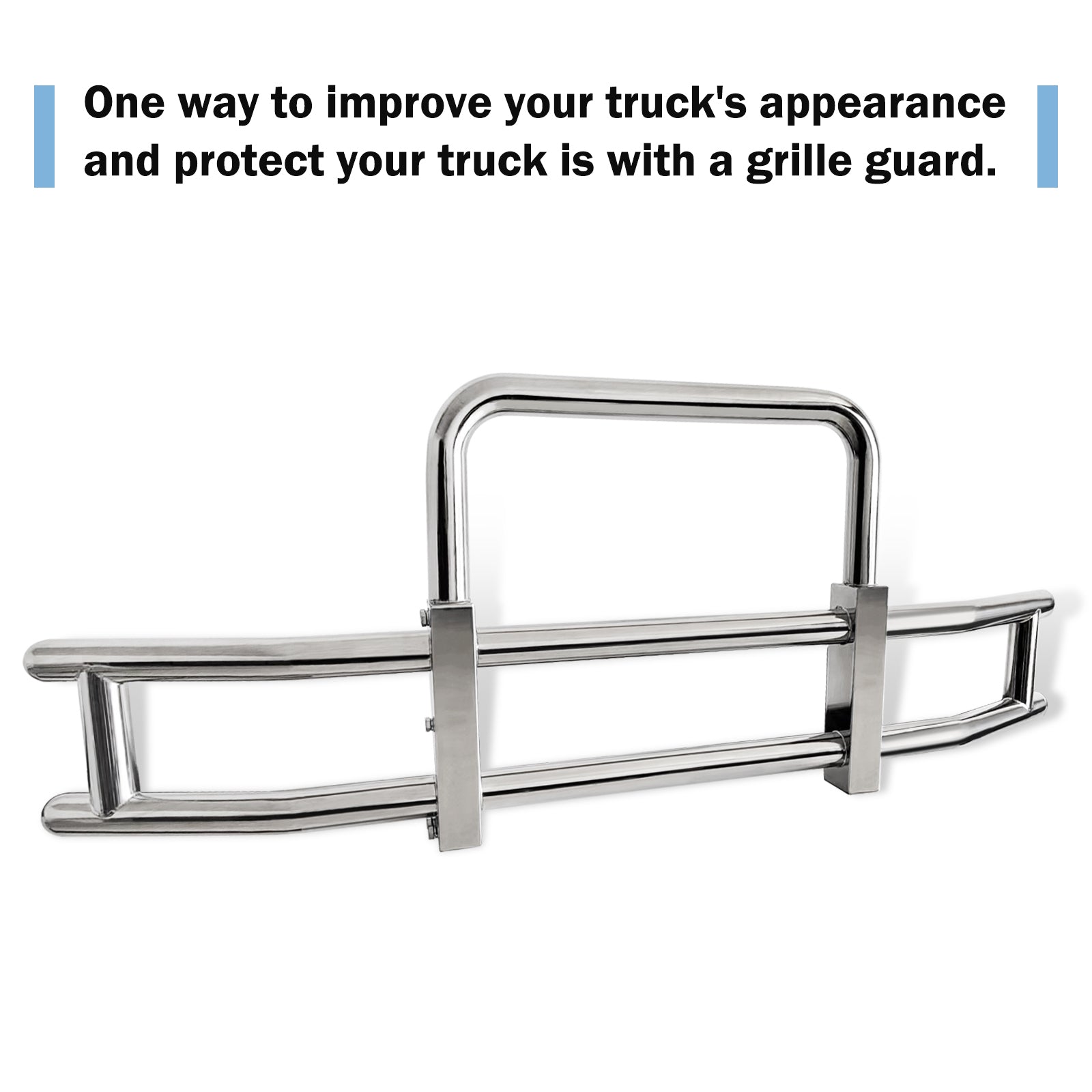 Deer Guard for Volvo VN VNL 2018 2022 with brackets chrome-stainless steel