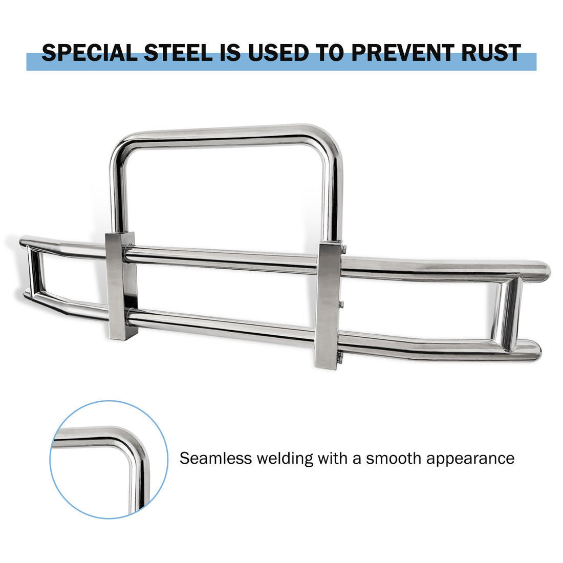 Detachable stainless steel front bumper S76h750