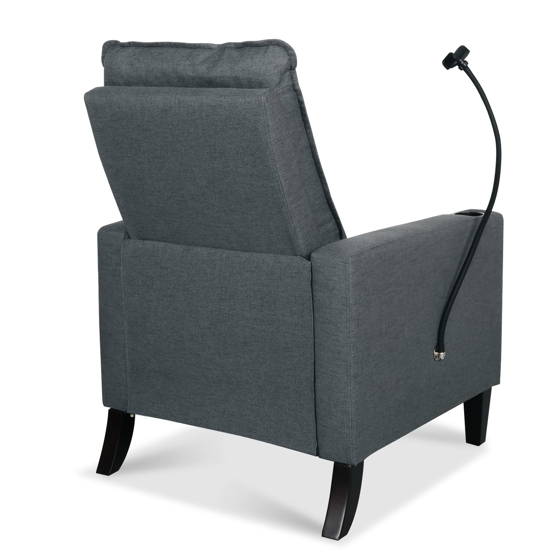Recliner Chairs For Adults, Adjustable Recliner Sofa With Mobile Phone Holder & Cup Holder, Modern Reclining Chairs Fabric Push Back Recliner Chairs For Living Room, Bedroom, Gray Grey Foam Polyester