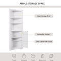 White Bathroom Storage Corner Cabinet with