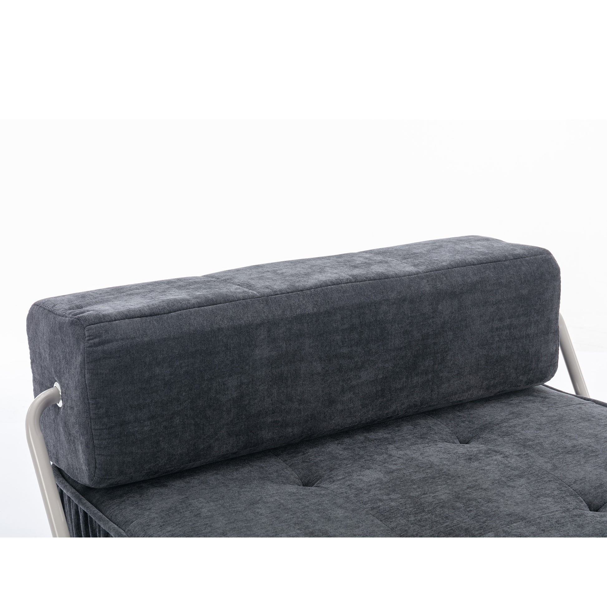 Folding Sofa Bed, Futon Sleeper Chair, Convertible Chair Floor Couch & Sleeping Mattress For Living Room, Guest Room, Home Office, Apartment, Small Space, Bed, Removable Back Cushion, Grey, 1 Seat Grey Chenille Primary Living Space Pillow Back Soft