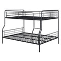 Full Xl Over Queen Metal Bunk Bed, Black Black Iron