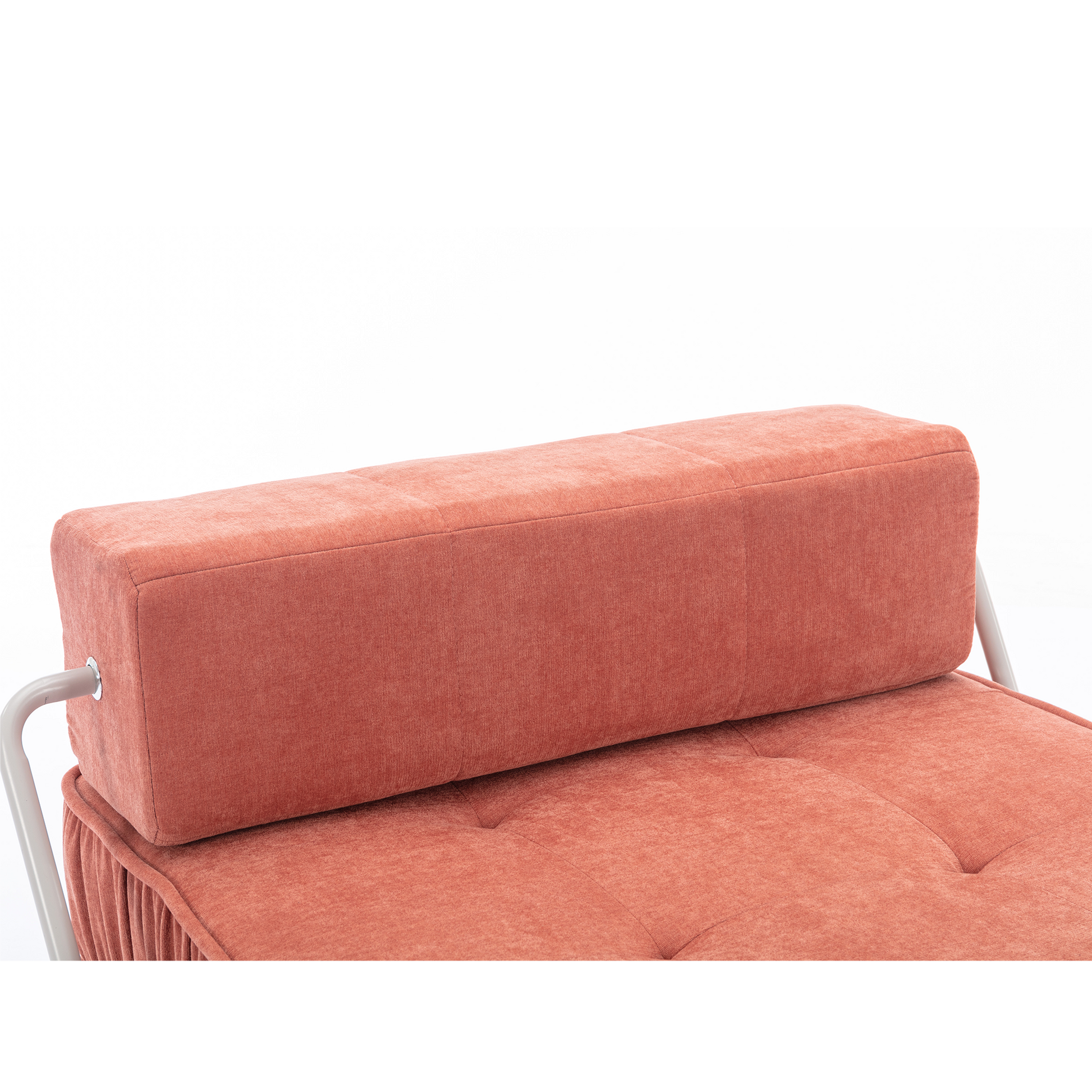 Folding Sofa Bed, Futon Sleeper Chair, Convertible Chair Floor Couch & Sleeping Mattress For Living Room, Guest Room, Home Office, Apartment, Small Space, Bed, Removable Back Cushion, Orange, 1 Seat Orange Chenille Primary Living Space Pillow Back Soft