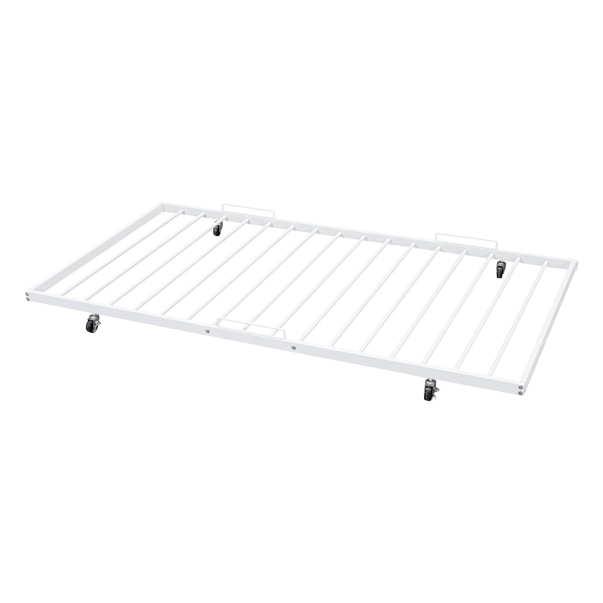 Full Xl Over Queen Metal Bunk Bed With Twin Size Trundle, White White Iron