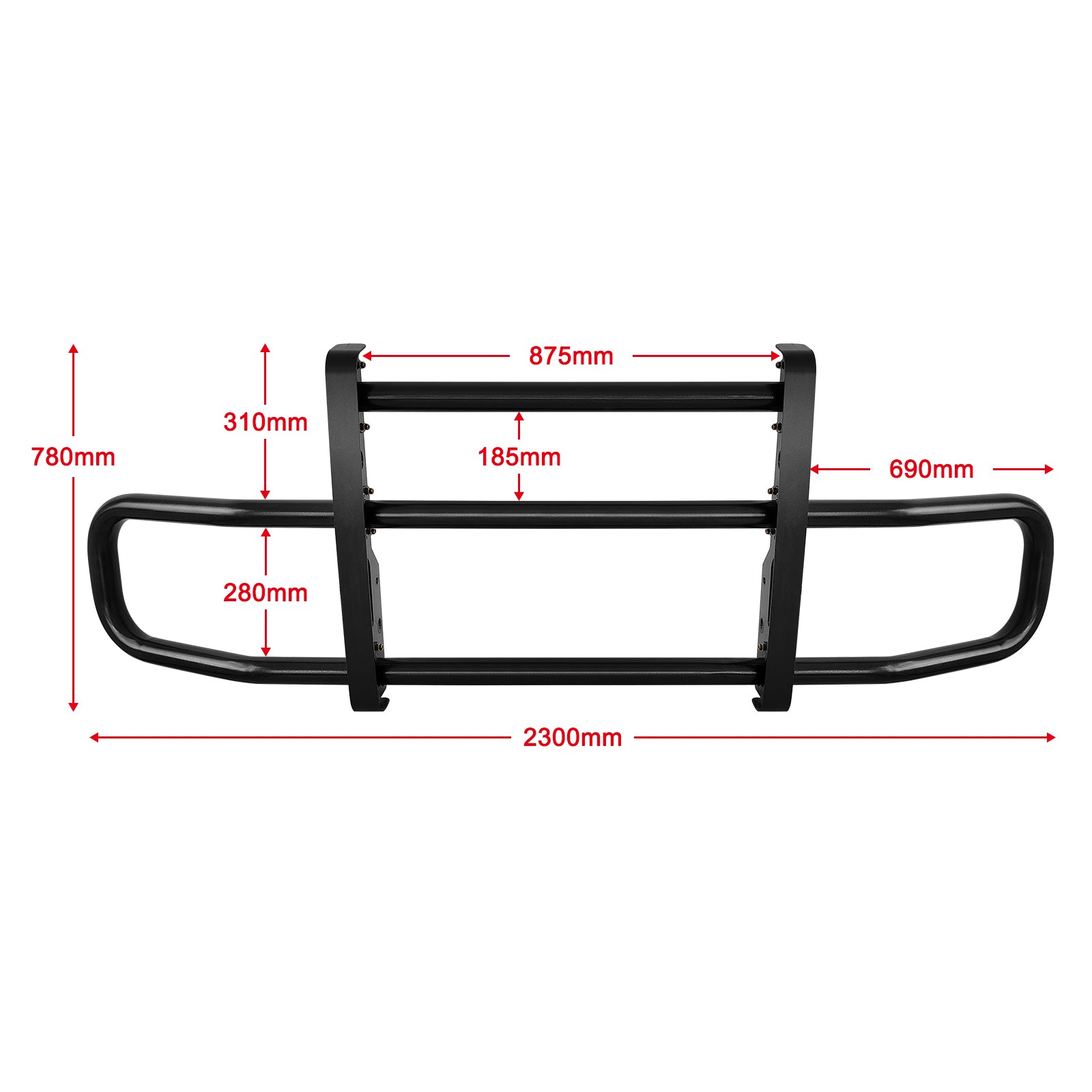 Black Lron Integrated Deer Guard For Kenworth T680 2022 With Brackets Black Iron