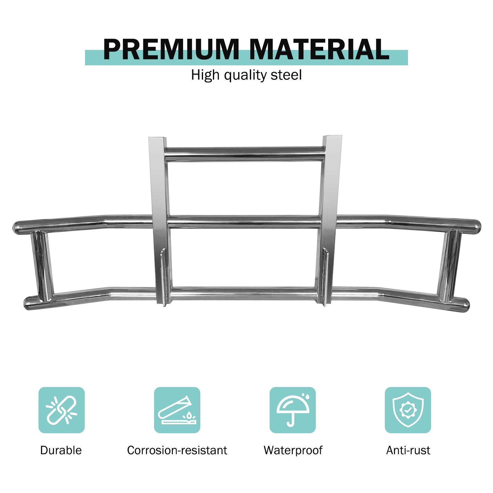 Stainless Steel Deer Guard Bumper For Volvo Vn Vnl 2018 2022 With Brackets Chrome Stainless Steel