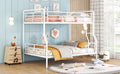 Full Xl Over Queen Metal Bunk Bed, White White Iron