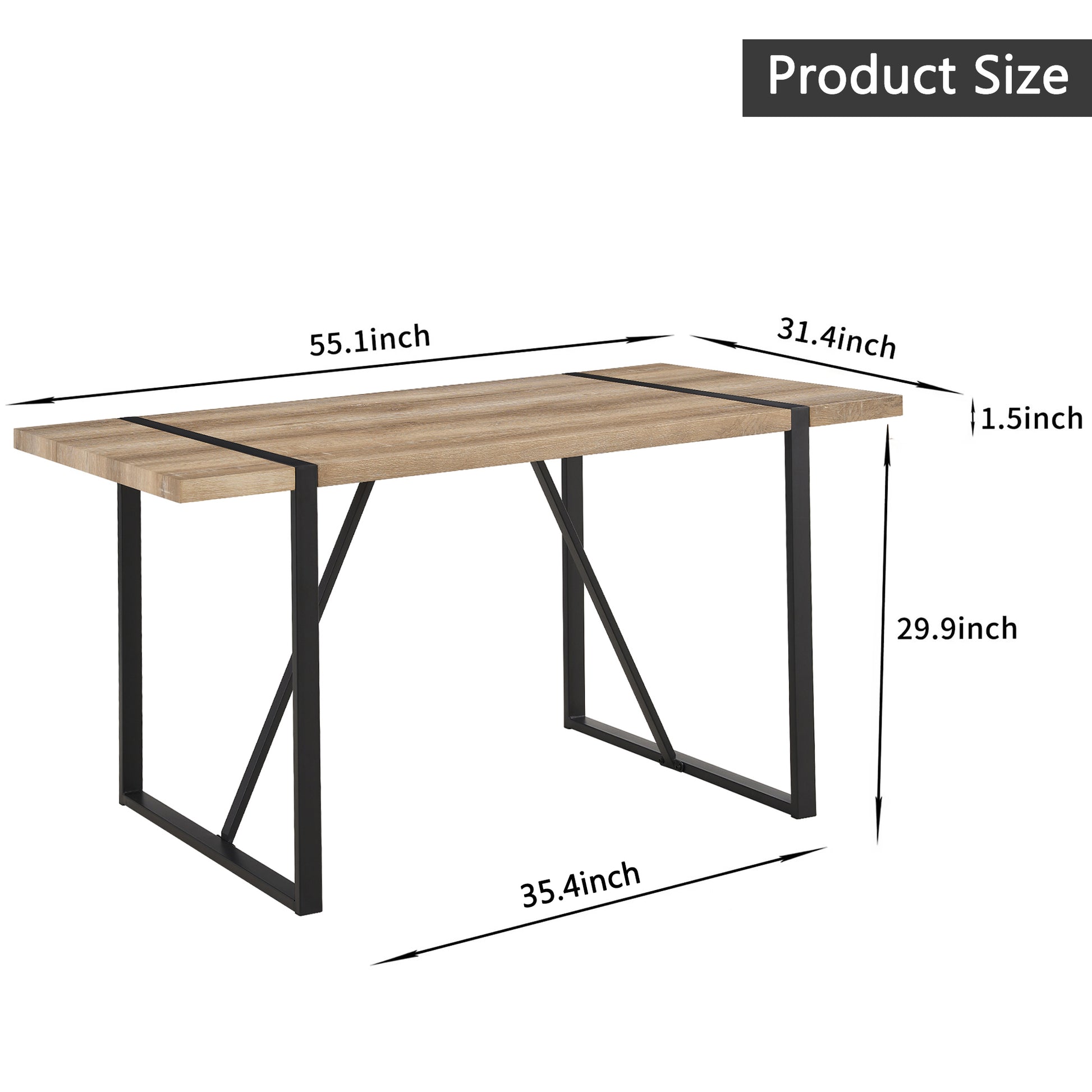 Mdf Wood Colour Dining Table And Modern Dining Chairs Set Of 4, Mid Century Wooden Kitchen Table Set, Metal Base & Legs, Dining Room Table And Linen Chairs Natural Wood Caramel Kitchen Mid Century Modern Mdf