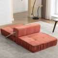 Folding Sofa Bed, Futon Sleeper Chair, Convertible Chair Floor Couch & Sleeping Mattress For Living Room, Guest Room, Home Office, Apartment, Small Space, Bed, Removable Back Cushion, Orange, 1 Seat Orange Chenille Primary Living Space Pillow Back Soft