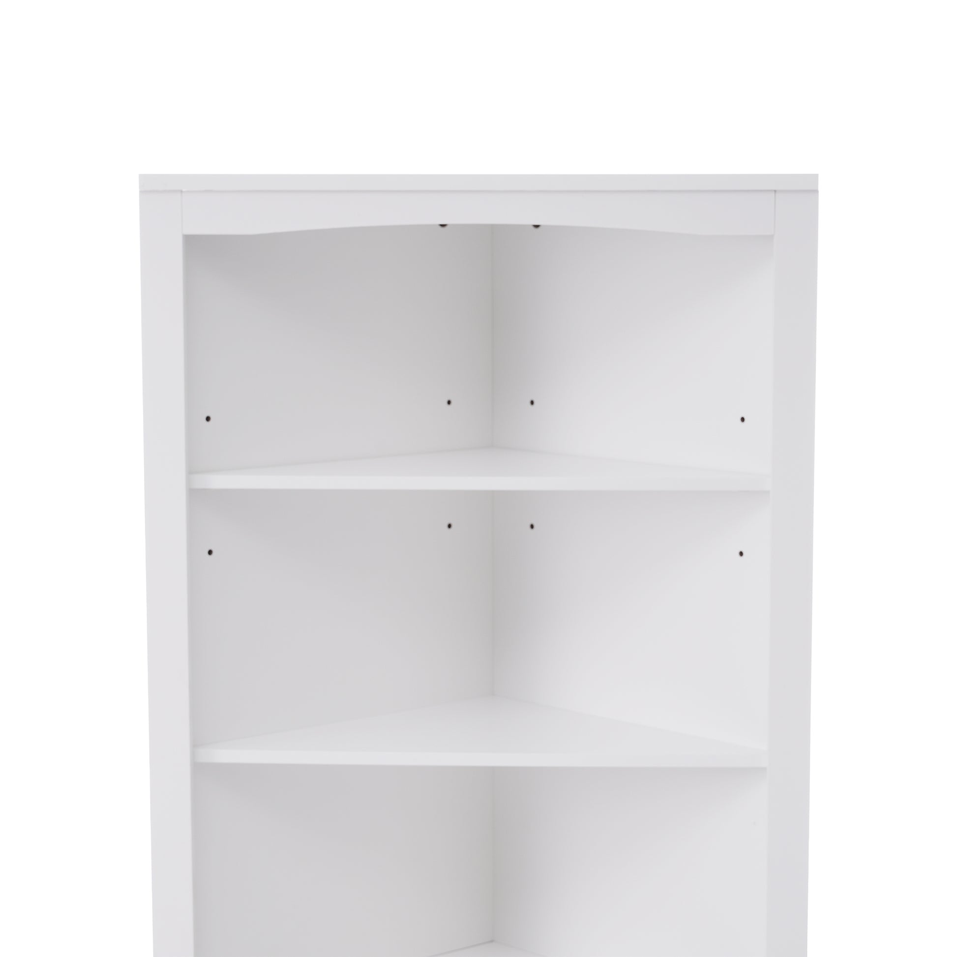 White Bathroom Storage Corner Cabinet with